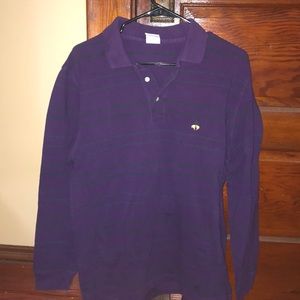 Brooks Brothers Long Sleeve Polo Green Purple NICE